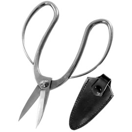 KAKURI Bonsai Trimming Scissors 7.2" (185 mm) Professional Bonsai Tool, Japanese A8 Stainless Steel, Silver, Made in JAPAN