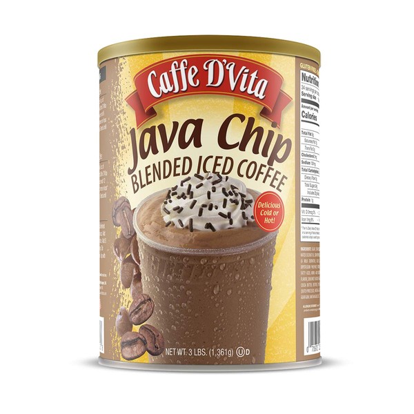 Caffe D’Vita Java Chip Latte Blended Ice Coffee 3 lb. (48 oz.) can