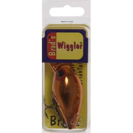 B.S. Fish Tales Wiggler Dark Red Eyes Fishing Lure, Copper