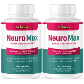 Pelican Vitamins Neuro Max- Brain Support- 2 Bottles- 120 Capsules