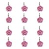 Wehome Pink Flower Style Shower Curtain Rings Set of 12