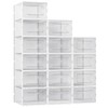 X-Large Shoe Storage Box, 15 Pack Clear Plastic Stackable Shoe