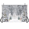 LYCGS 10x8ft Winter Backdrop Winter Snowy Forest Backdrop Winter Party