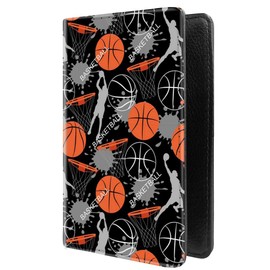 PU Leather Passport Holder Travel Wallet RFID Blocking Card Case Cover With Unique Pattern (Basketball and player paint splash pattern £