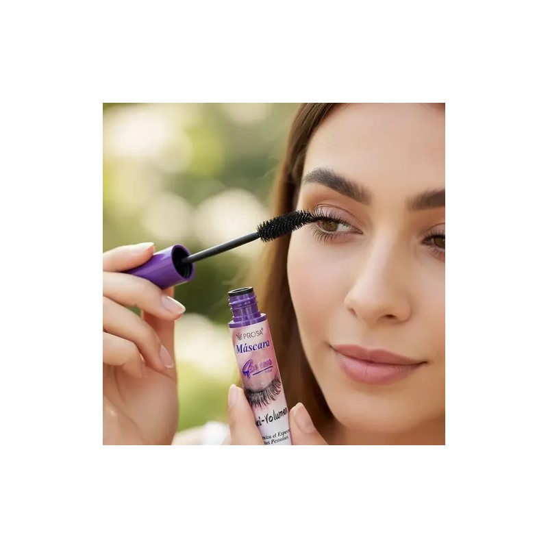 Rímel Máscara De Pestañas Maxi Volumen Morado 4 En 1