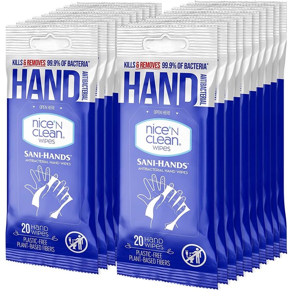 Nice 'N Clean Sensitive Skin Wet Hand Wipes Infused with Aloe & Vitamin E, Blue, 400 Count