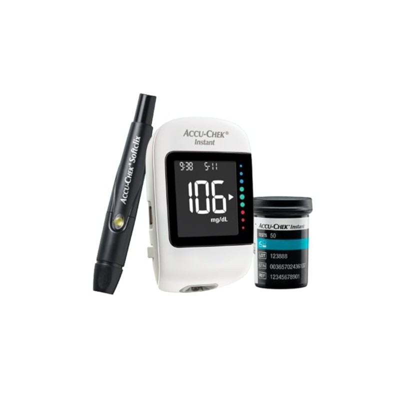 Kit Glucómetro Accu Check Instant + Dispositivo de Punción Softclix