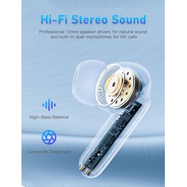 Wireless Earbuds Bluetooth Headphones,Bluetooth 5.4 Headphones Stereo Bass,Wireless Earphones with 4 ENC Noise Cancelling Mic,30H Playtime,Wireless In Ear Earphones for Android/iOS Phones (Black)