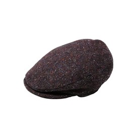 Hanna Hats for Men Donegal Tweed Vinatge Flat Cap - Driving Cap - Made in Ireland -100% Wool Tweed (US, Alpha, Medium, Maroon & Charcoal Salt & Pepper)