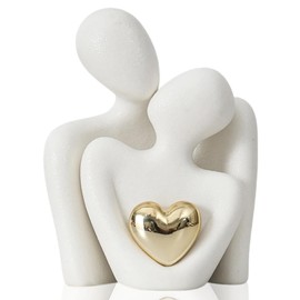YINGSC Porcelain, Romantic Couple Hugging Statue, Wedding for Couple,Modern Abstract Art Ornaments for Living Room, Ceramic Figurine for Engagement, Valentine's Day, home decor