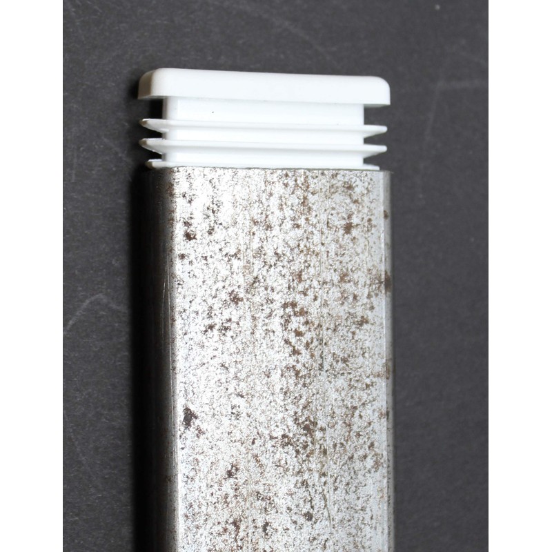 Plastic 1/2 x 1-1/2 inch White Rectangle Tubing Cap, Finishing