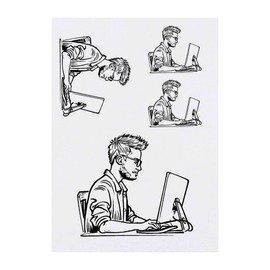 Azeeda 4 x 'Softwareentwickler' Temporäre Tattoos - Wasserfest, Hautfreundlich & Ungiftig · Transfers in Verschiedenen Größen (TO00073714)