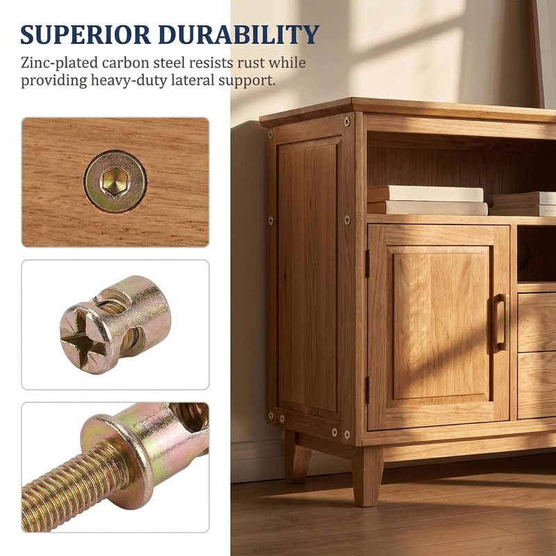 10 Sets M6 x 90mm Furniture Bolts and Barrel Nuts