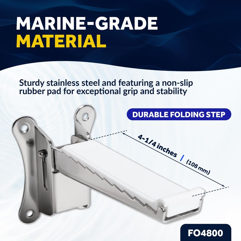 Five Oceans Folding Step, Folding Mast Step - Stainless Steel