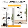 Freestanding Rotating Hat Display Rack: 7-Tiers, 35 Hooks, with Wheels,
