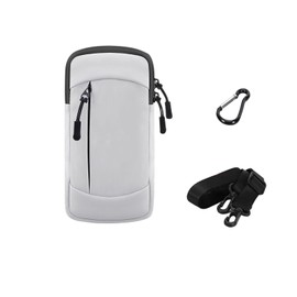 ランニングポーチ 腕 アームバンド ランニング スマホ アームポーチ 防水 軽量 防汗 大容量 (グレー)