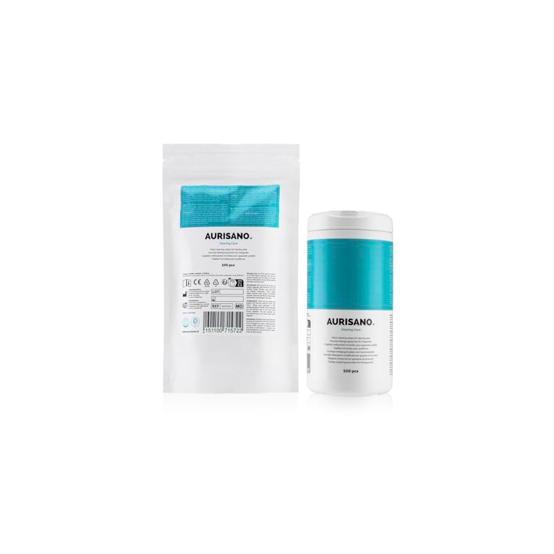 Hearing Aid Cleaning Wipes - Dispenser + Refill - 200
