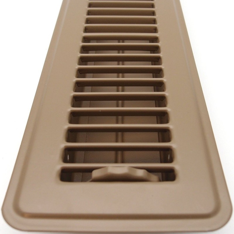 2" X 14" Floor Register with Louvered Design - Fixed