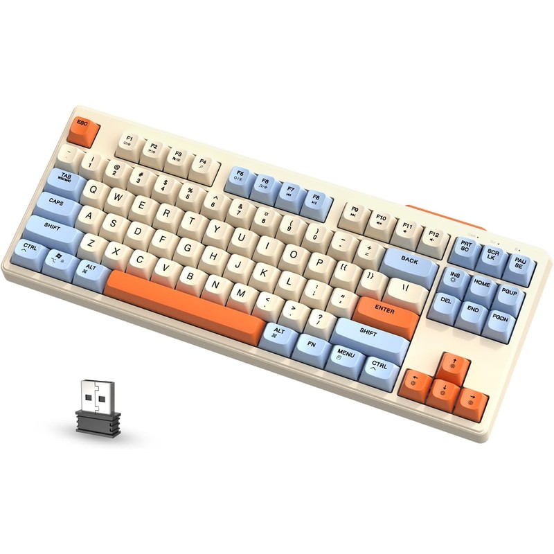 ATTACK SHARK M87 80 Teclado Inalámbrico para Juegos,87 Teclas Rainbow