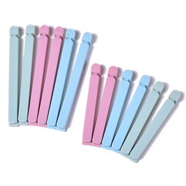 latikaly Bag Stopper Clips, Strong, Set of 12, 3 Colors, Sealing Clips, Bread Bags, Kitchen, Food Bags, Food Storage, Sealed Storage, Freshness, Moisture Proof, Anti-Oxidation, Retains Freshness