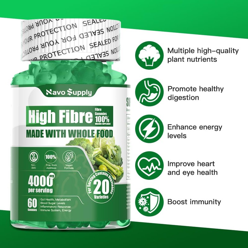 NavoSupply-Vegetable Fibre Gummies 60 Pieces: Boost Fibre Intake + Multi-Nutrient