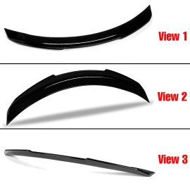 HAN For 2017-2022 Infiniti Q60 PSM-Style Gloss Black Rear Trunk Lid Spoiler Wing Lip