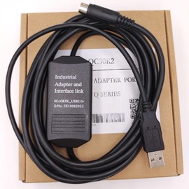 LITKEQ USB Programming Cable for Mitsubishi PLC Q Series, for USB-QC30R2 Replacement, Adaptive Baud Rate, 6 FT.