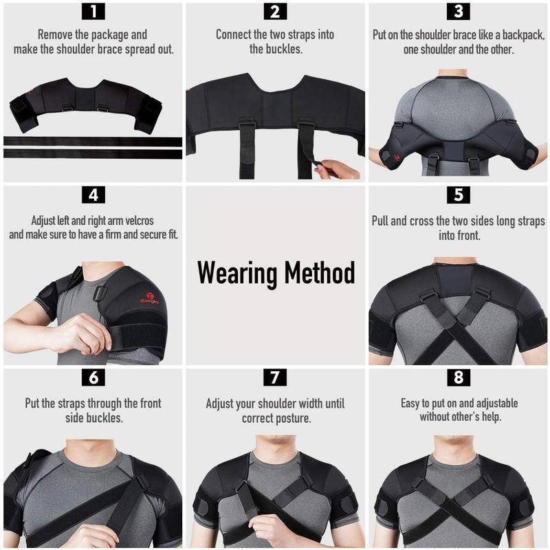 Double Shoulder Support Brace Strap Wrap Neoprene Protector,L Healthcare Tool