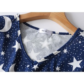 BERDITH Pyjamas for Women Short Sleeve Sleep & Lounge Cotton Blend Ladies PJS Set Summer Women's Pajamas Top & PJ Shorts Sets Soft Cute Print Nightwear Sleep Pijama UK 16/18 Blue Cat