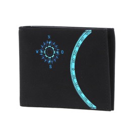 Oxmox Cryptan RFID Protect Wallet, Wind Rose Print Cyan Black, Classic