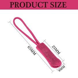 Fbshicung 10 Pcs Zipper Pull Replacemen Tab Heavy Duty Zipper Extender Cord for Bag Suitcase Jacket Luggage (Rose Red)