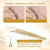 Pinzas De Aislamiento Nagaraku N-12 Extensiones De Pestañas Color Dorado