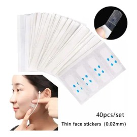 Parche De Estiramiento Facial Forma De V Transpirable 40pz                                                                                            