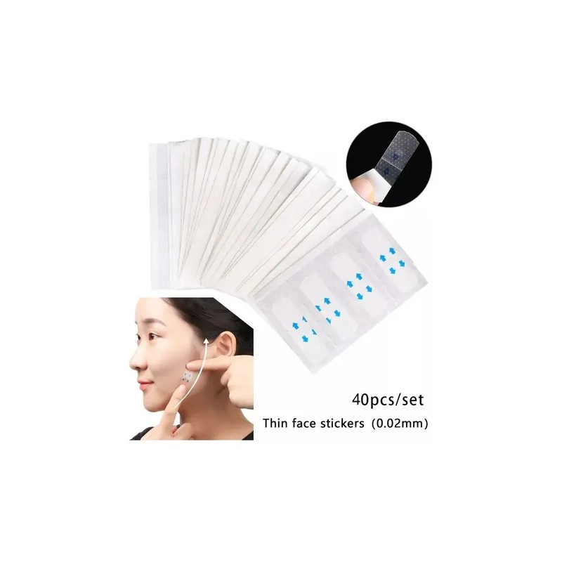 Parche De Estiramiento Facial Forma De V Transpirable 40pz