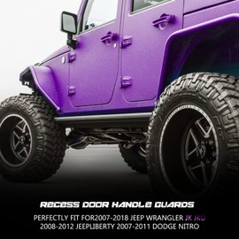 Camoo Door Handle Cover Inserts & Tailgate Handle Cover ABS Exterior Door Accessories for Jeep Wrangler JK 2007-2018 4 Door / 2008-2012 Jeep Liberty / 2007-2011 Dodge Nitro 5 pcs (Purple)
