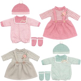 14-16 Inch Doll Clothes Dress and Accessories with Hat Socks 4-packs for 14-16 Inch Baby Doll (Not Include Doll)