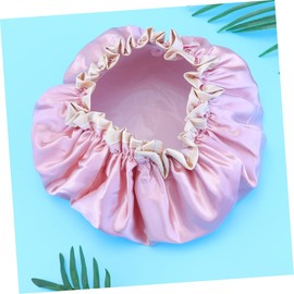 FRCOLOR Double-layer Pe Hair Styling Bath Hat Shower Cap Hair Salon Cap Insulation Performance for Home Salon