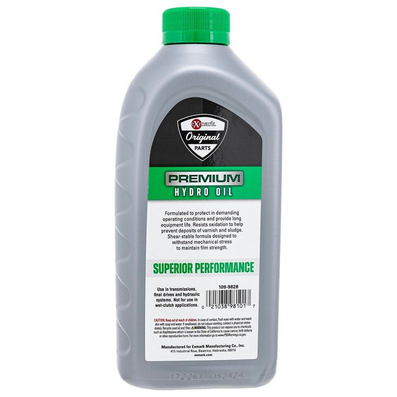 Exmark 109-9828 Hydraulic Oil 1 Quart Bottle Lazer Z AS