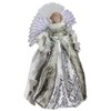 NORTHLIGHT 16" Lighted Fiber Optic Angel in Silver Gingham Coat