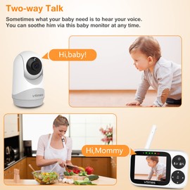 VTimes Baby Monitor with Camera and Audio, 3.2" IPS Screen Video Baby Monitor No WiFi Night Vision, Portable Baby Camera VOX Mode Pan-Tilt-Zoom Alarm and 1000ft Range, Ideal for Baby/Elderly/Pet