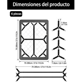6 Piezas Sujetador De Sabanas De Cama, Conjunto De Grapas para Colchon, Sujetador De Sabanas De Cama De Metal, Diseño Resistente para Sabanas Ajustadas, Ideal para Uso Doméstico Y Hotelero