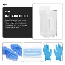 CIYODO Wall Mounted Acrylic Mask and Glove Dispenser Storage Box for Face Masks and Gloves Organizer for Home Office Lab and Garage Compact Design