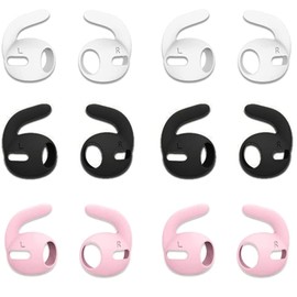 ALXCD Sport Earhook Compatible with AirPods 3 Earbuds 3rd Generation 2021, Anti Slip Silicone Earbuds Tips Earhooks, Compatible with AirPods 3, 6 Pairs Black/White/Pink