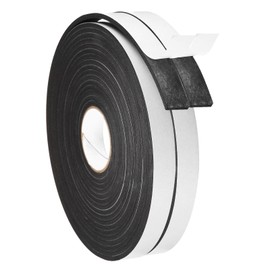 PATIKIL Weather Stripping Door Seal, 2 Roll 5m/16ft Sealing Foam Tape Single Sided Strip for Window Door Insulation, Black (9/16 Inch x 1/8 Inch x 16Ft)