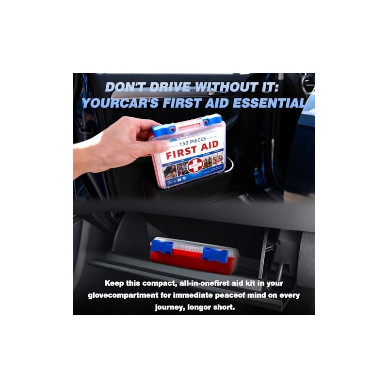 150-Piece Mini First Aid Kit for Home, Travel, and Outdoor