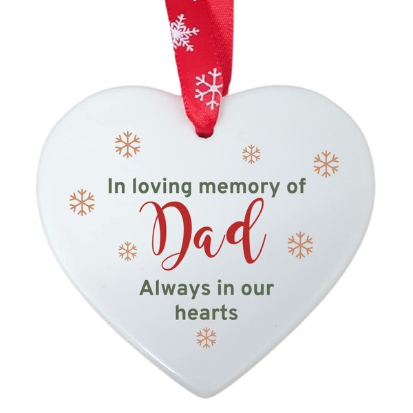 Second Ave In Loving Memory of Dad Ceramic Hanging Heart