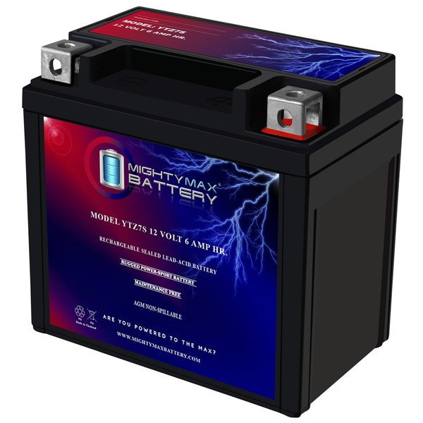 Mighty Max Battery YTZ7S 12V 6AH Battery Replacement for Yamaha