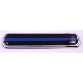 Thin Blue line Police Flag Chrome Emblem 3D auto Decal car Bike Boat 5.3"