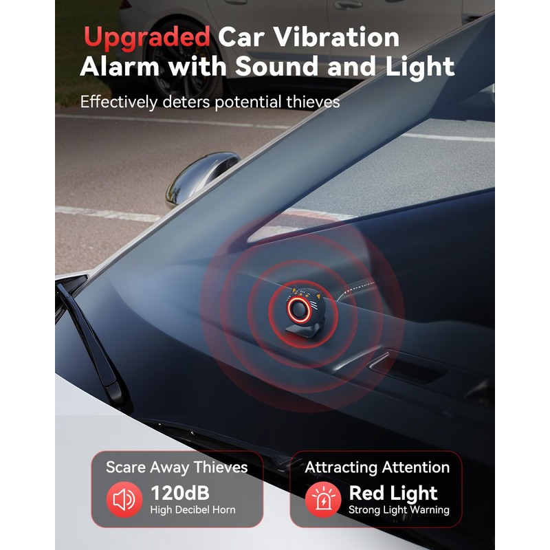 Electop 120dB Car Alarm System with Motion Sensor & Sound,