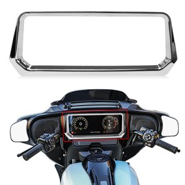 PSLER Inner Fairing Dashboard Trim Kit for Road Glide 2024,Fiber Stereo Speedometer Gauge Trim for Road Glide CVO Road Glide ST 2024(Chrome)